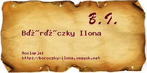 Böröczky Ilona névjegykártya
