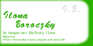 ilona boroczky business card