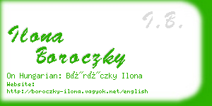 ilona boroczky business card